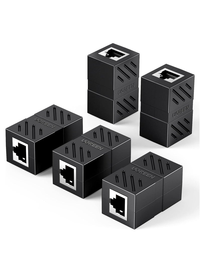 RJ45 Coupler, 10 Pack in Line Coupler Cat7/ Cat6/ Cat5e Ethernet Cable Extender Adapter Female to Female, Network Cable Coupler Female to Female (Black) - Image 1
