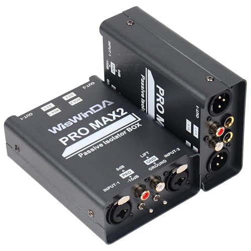 WisWinDa Pro Max2 2Channels XLR/RCA/TS/TRS Passive Hum Eliminator Box for Audio Equipments Ground Loop Isolator Noise Filter for Different Audio Systems Using (WDISO-Pro Max2) - Image 1