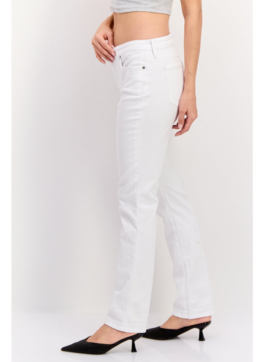 NYDJ - Women Slim Fit Solid Stretchable Chino Pants, White - Image 1