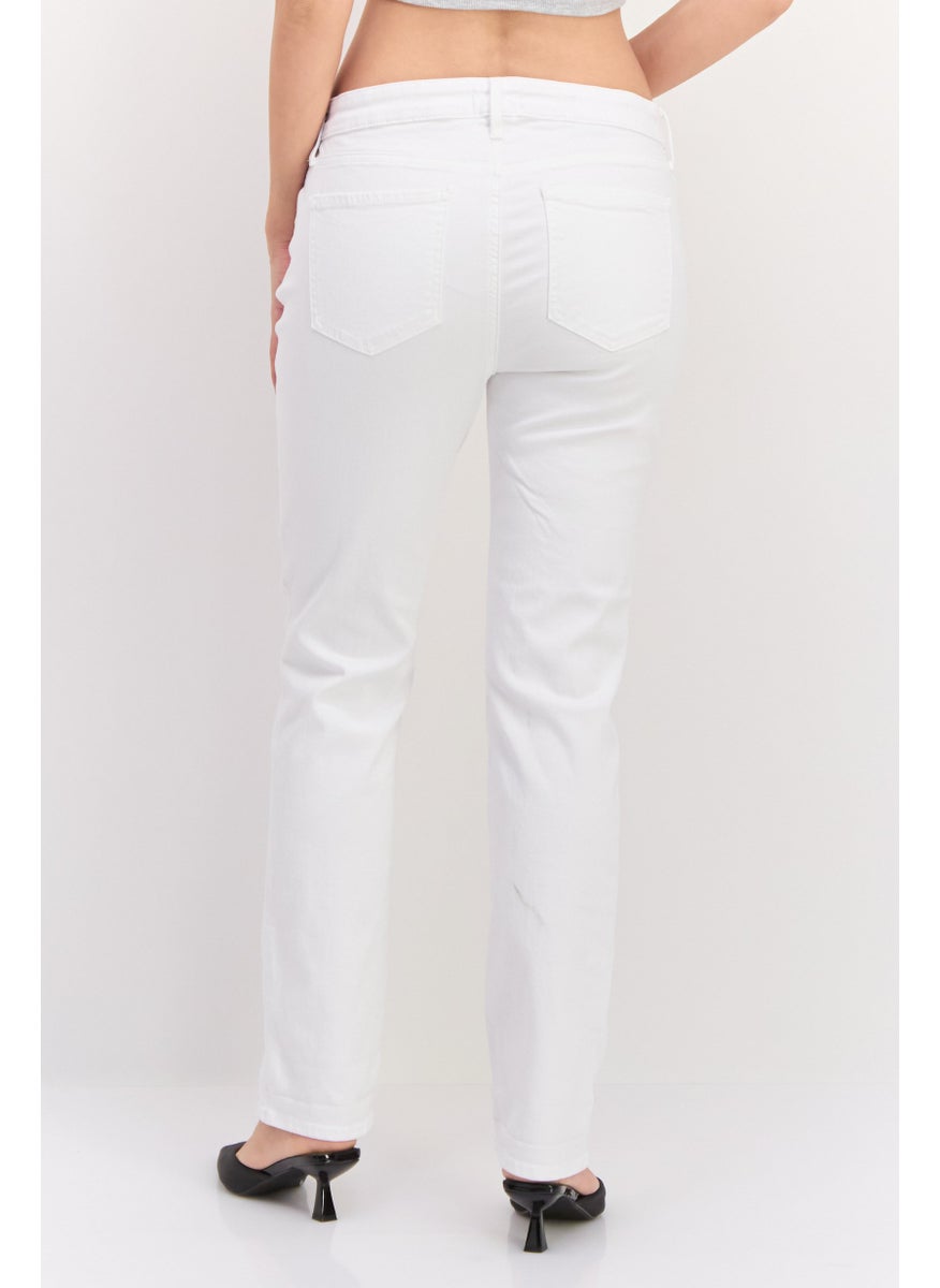 NYDJ - Women Slim Fit Solid Stretchable Chino Pants, White - Image 1