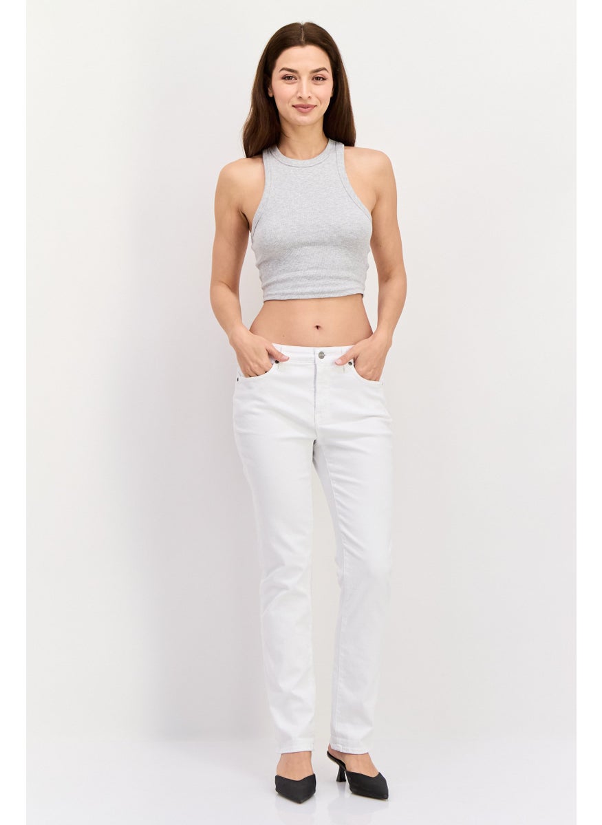 NYDJ - Women Slim Fit Solid Stretchable Chino Pants, White - Image 1