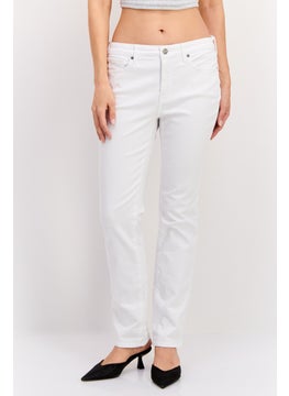 Women Slim Fit Solid Stretchable Chino Pants, White