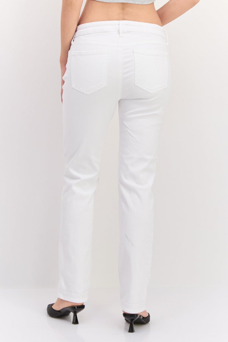 NYDJ Women Slim Fit Solid Stretchable Chino Pants, White - Image 2