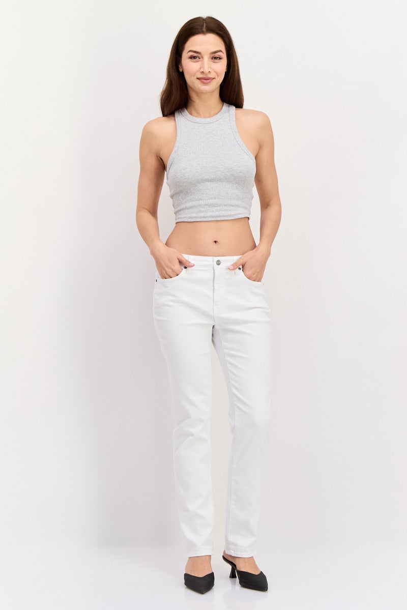 NYDJ Women Slim Fit Solid Stretchable Chino Pants, White - Image 4