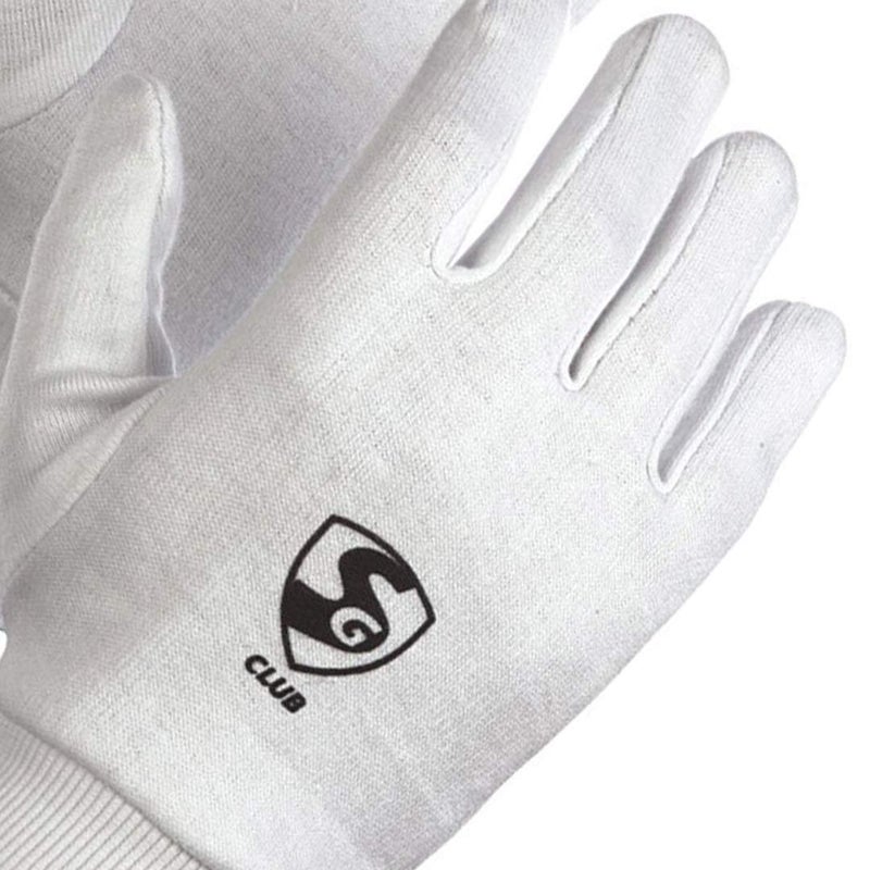 SG Club Cricket Wicket Keeping Inner Gloves for Junior | Cricket Kit for Kid | Use for Wicket Keeping and Batting | Faster Sweat Absorbtion | Cotton Material | Comfort Fit | White - Image 3