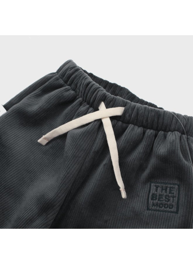 Zara Simple And Comfortable Fleece-lined Drawstring Waist Pants For Babies - Image 4