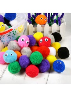 Pllieay Pllieay 120Pcs 2 Inch Very Large Assorted Pom poms Arts and Crafts for DIY Creative Crafts Decoration, 13 Colors  - Image 4