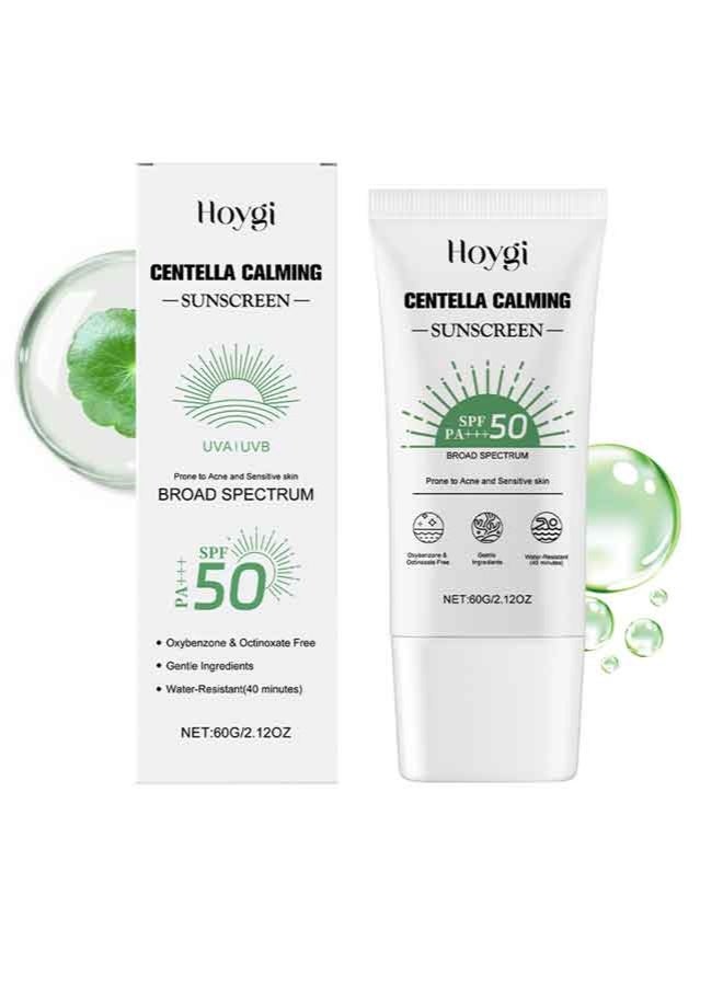 هويجي واقي شمسي بخلاصة "سنتيلا أسياتيكا" (Centella Asiatica) بعامل حماية SPF50 PA+++، يوفر حماية عالية من أشعة UVA/UVB، بتركيبة خفيفة الوزن على هيئة سيروم لا تترك أثراً أبيض، خالية من الزيوت وغير دهنية وغير مسببة لانسداد المسام، واقٍ شمسي مهدئ ومناسب للبشرة الحساسة والمعرضة لحب الشباب - سعة 2.12 أونصة. - Image 1