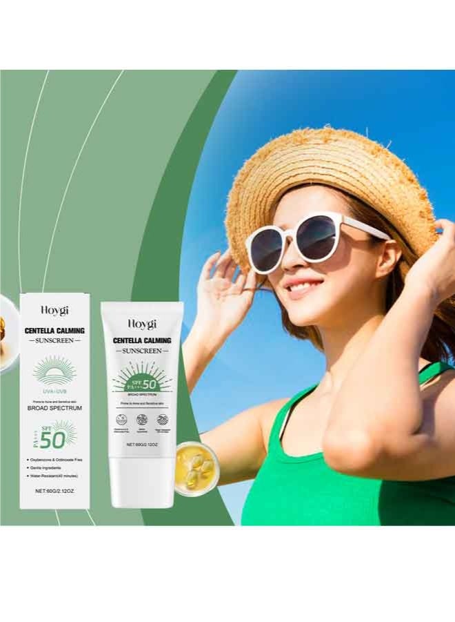 هويجي واقي شمسي بخلاصة "سنتيلا أسياتيكا" (Centella Asiatica) بعامل حماية SPF50 PA+++، يوفر حماية عالية من أشعة UVA/UVB، بتركيبة خفيفة الوزن على هيئة سيروم لا تترك أثراً أبيض، خالية من الزيوت وغير دهنية وغير مسببة لانسداد المسام، واقٍ شمسي مهدئ ومناسب للبشرة الحساسة والمعرضة لحب الشباب - سعة 2.12 أونصة. - Image 5