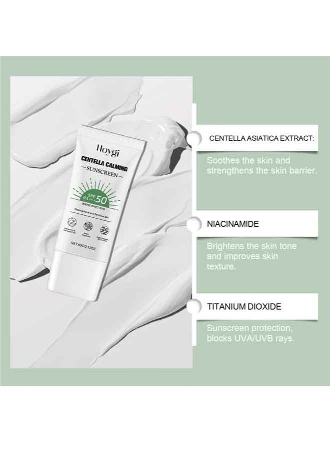 هويجي واقي شمسي بخلاصة "سنتيلا أسياتيكا" (Centella Asiatica) بعامل حماية SPF50 PA+++، يوفر حماية عالية من أشعة UVA/UVB، بتركيبة خفيفة الوزن على هيئة سيروم لا تترك أثراً أبيض، خالية من الزيوت وغير دهنية وغير مسببة لانسداد المسام، واقٍ شمسي مهدئ ومناسب للبشرة الحساسة والمعرضة لحب الشباب - سعة 2.12 أونصة. - Image 2