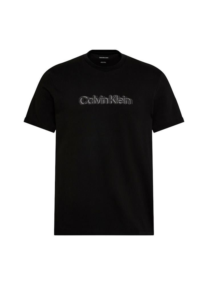CALVIN KLEIN Textured Graphic Logo T-Shirt - Image 5