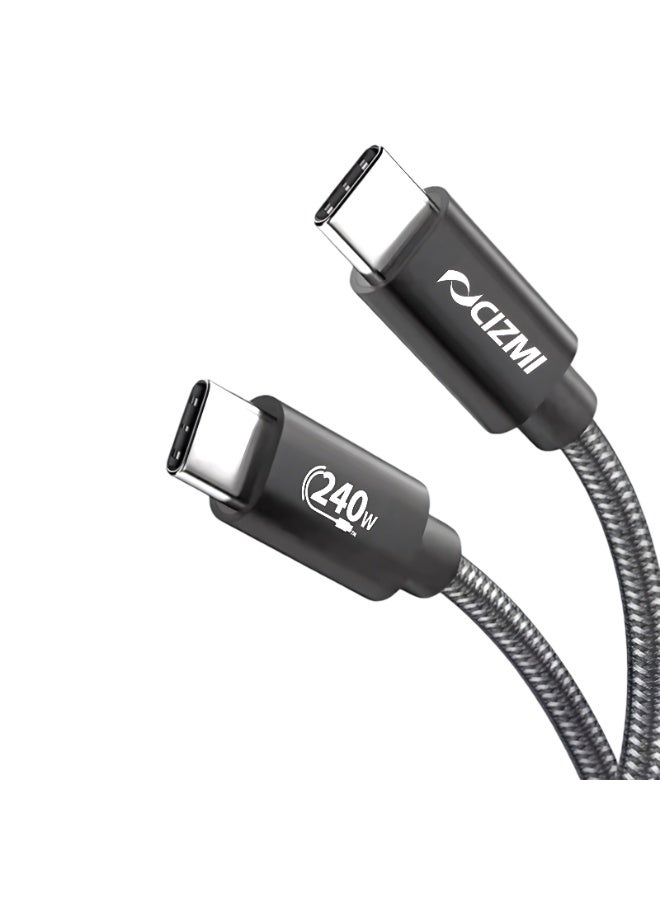 سيزمي ✦ كابل [معتمد من USB-IF] بطول 3 متر للشحن الفائق 240W (48V / 5A) عبر Power Delivery (PD) 3.1 EPR | Type-C إلى Type-C | سرعة USB 2.0 حتى 480Mbps | متوافق مع Apple وiPhone 17/16/15 وGalaxy وiPad وأجهزة اللابتوب والشواحن وغيرها - Image 1
