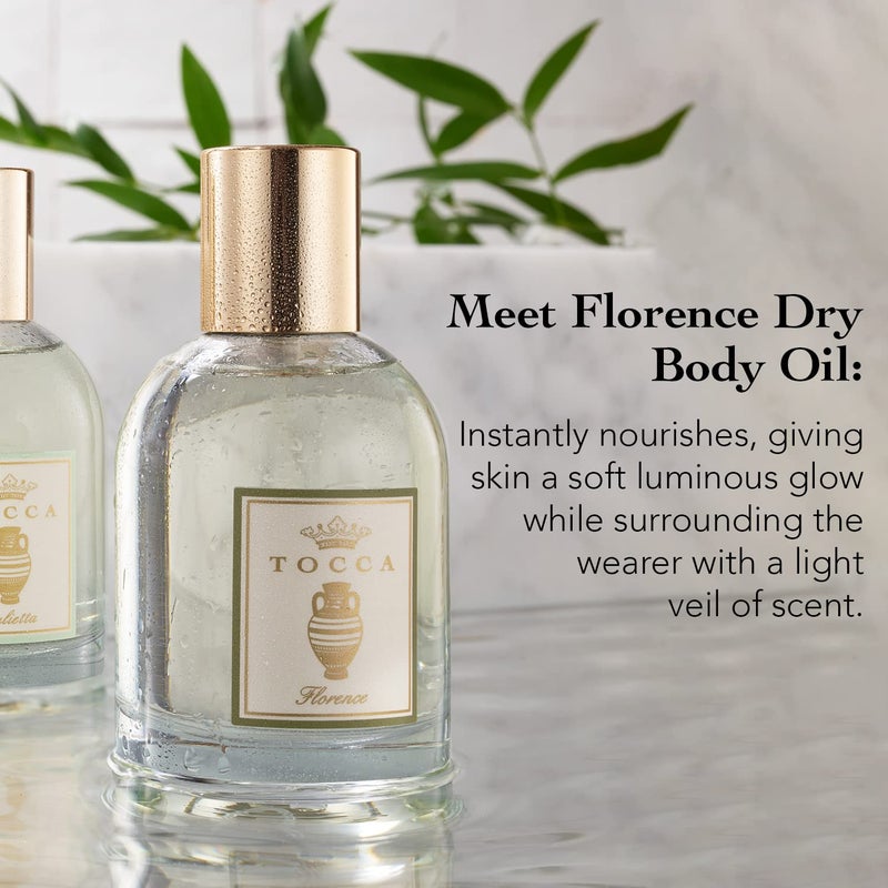 Tocca Florence Scented Dry Body Oil, 3.4 Fl Oz - Olio Sublime Profumato Body Fragrance Featuring Bergamot, Pear & Gardenia - Image 3