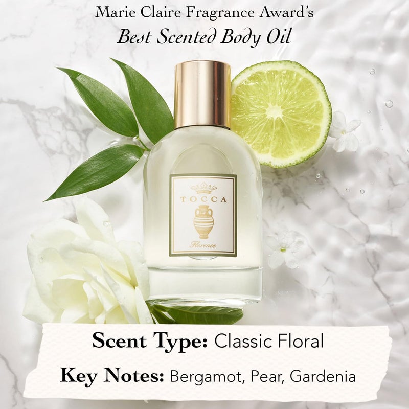 Tocca Florence Scented Dry Body Oil, 3.4 Fl Oz - Olio Sublime Profumato Body Fragrance Featuring Bergamot, Pear & Gardenia - Image 2