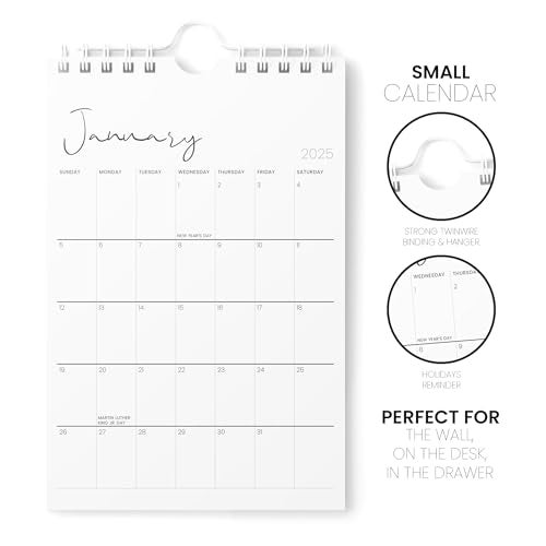 Karto Mini Wall Calendar 2025 - Vertical 6x9 inch Runs Until June 2026 - Small, Versatile and Easy Planning with the Aesthetic Desk Monthly Calendar - Cursive - Image 2