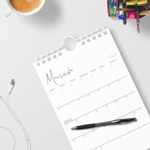 Karto Mini Wall Calendar 2025 - Vertical 6x9 inch Runs Until June 2026 - Small, Versatile and Easy Planning with the Aesthetic Desk Monthly Calendar - Cursive - Image 5