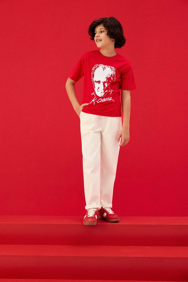 DeFacto Beige Boy Boy Carrot Fit Standard Fit Gabardine Trousers Casual - Image 1