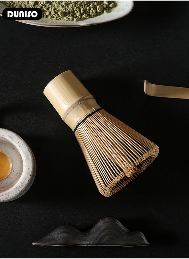 DUNISO - 7Pcs Matcha Tea Set, Matcha Whisk Set of 7 Ceremony Matcha Kit with Glass Matcha Bowl with Pouring Spout, Matcha Whisk, Scoop, Whisk Holder, Scoop Stand，Sifter,Tea Napkin, Matcha Whisk Kit Traditional Handmade Matcha Gift Box - Image 1