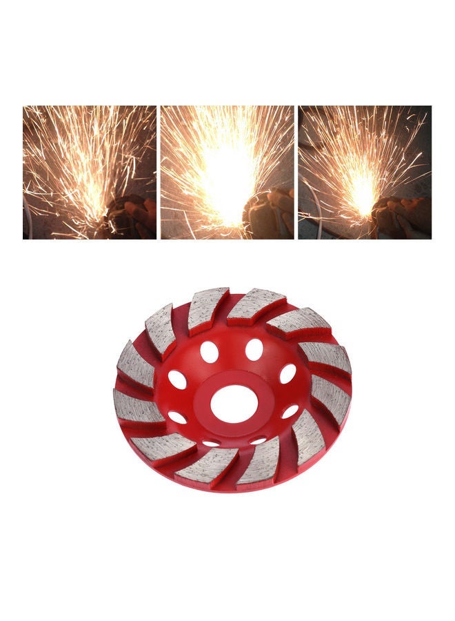 NIBEMINENT Diamond Segment Grinding Wheel Disc Red/Silver 11x2x10cm - Image 4
