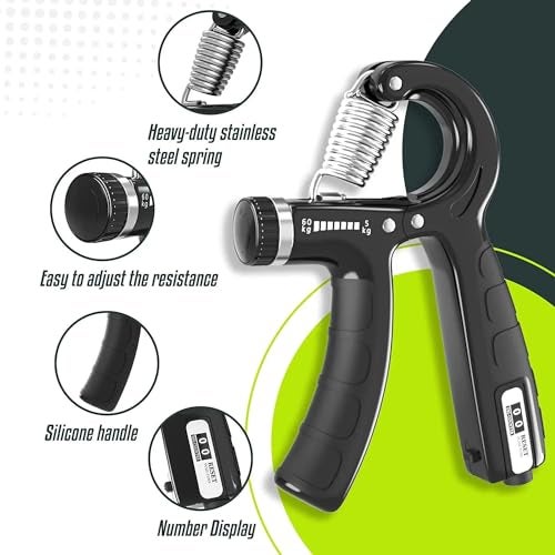 AJRO DEAL Hand Gripper & Finger Resistance Band – Adjustable Hand Grip With Counter Strengthener for Muscle Gain, Wrist Rehab, Injury Recovery, and Fitness Training - Image 3