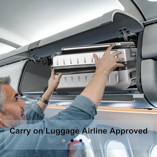 CENSIEN Carry On Luggage 22×14×9 Airline Approved, 20 Inch Lightweight ABS+PC Hard Shell Suitcases with Front Pocket, Spinner Wheels, TSA Lock (Dark Gray, 1PC) - Image 4