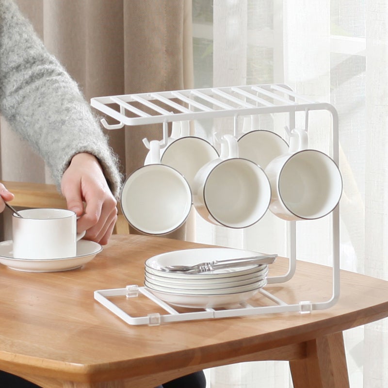 Mug Holder Stand for Mug 6 Hooks Coffee Mug Rack Cup Display Hanger Rack Home Storage Mug Hooks Countertop Organizer for Mugs - Image 4