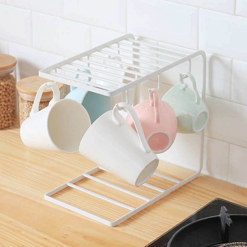Mug Holder Stand for Mug 6 Hooks Coffee Mug Rack Cup Display Hanger Rack Home Storage Mug Hooks Countertop Organizer for Mugs - Image 3