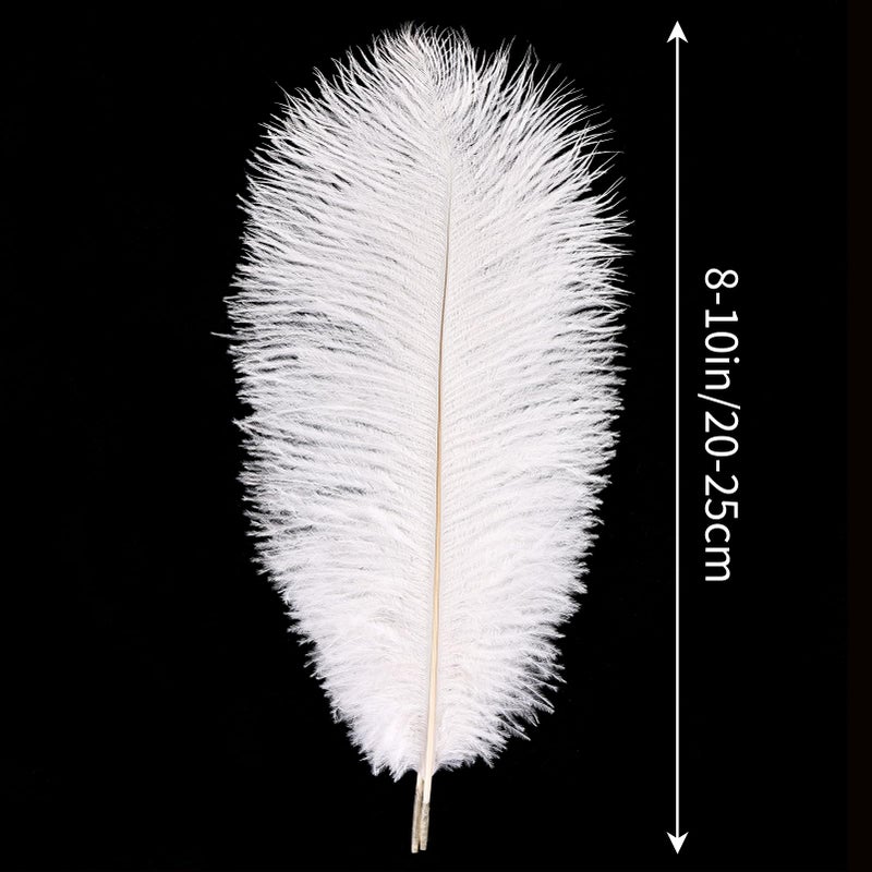 THARAHT White Ostrich Feathers 24pcs Natural Bulk 8-10Inch 20cm-25cm for Crafts Wedding Party Centerpieces Christmas Tree Decoration Feathers - Image 2