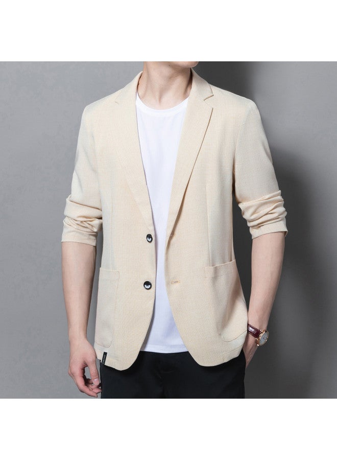 FOLUNSI 2024 Men's Casual Blazer Jacket Long Sleeve Cardigan Suit Coat - Image 2