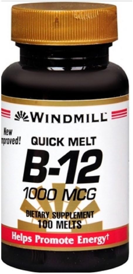 WINDMILL B-12 Quick Melt Dietary Supplement 100 Melts - Image 1