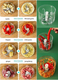 QUTOOB Wireless Portable Electric Food Chopper 250ml, Perfect For Garlic Ginger Onion Vegetables Fruits Meat Nuts, Food Processor Works As Garlic Mincer Ginger Masher Onion Chopper Chili Crusher, Cutter  - Image 2