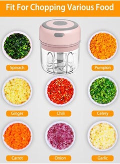 QUTOOB Wireless Portable Electric Food Chopper 250ml, Perfect For Garlic Ginger Onion Vegetables Fruits Meat Nuts, Food Processor Works As Garlic Mincer Ginger Masher Onion Chopper Chili Crusher, Cutter  - Image 5