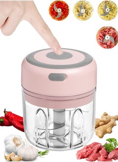 QUTOOB Wireless Portable Electric Food Chopper 250ml, Perfect For Garlic Ginger Onion Vegetables Fruits Meat Nuts, Food Processor Works As Garlic Mincer Ginger Masher Onion Chopper Chili Crusher, Cutter  - Image 1