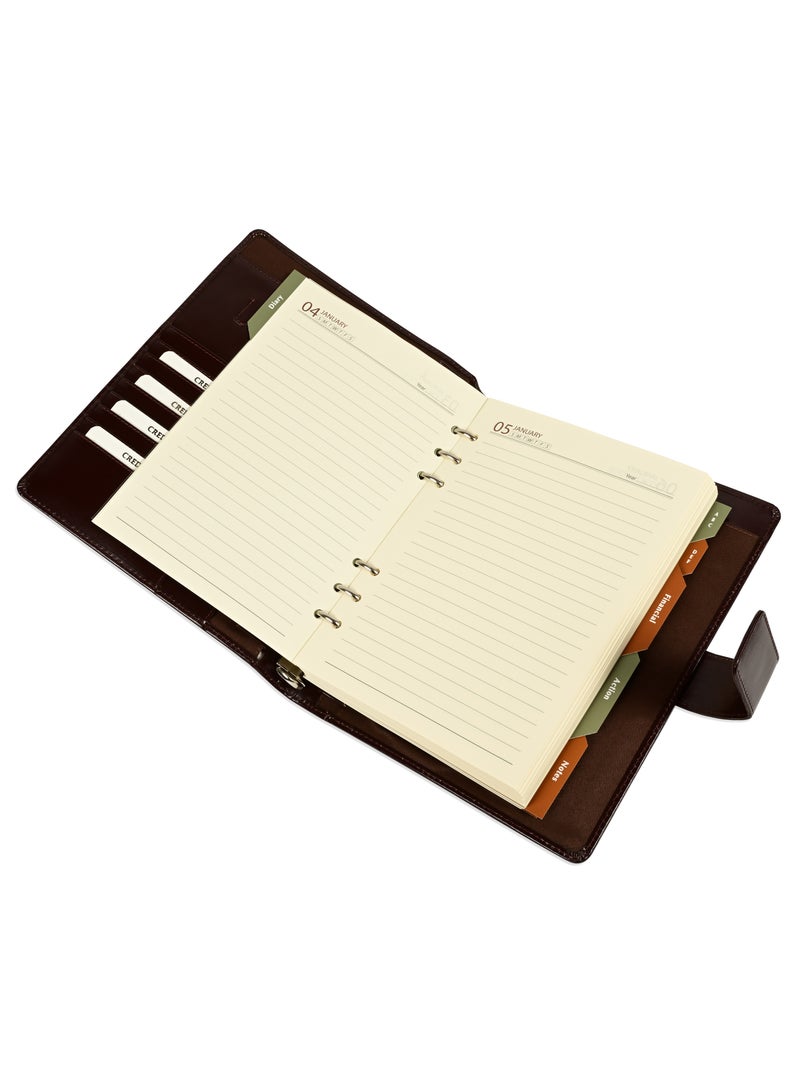 FIS® Leather Organizer "PLANUS", and Activity Journal, Size : A5 (14.8 x 21cm), Color : Bordo_FSORLO5BO - Image 1