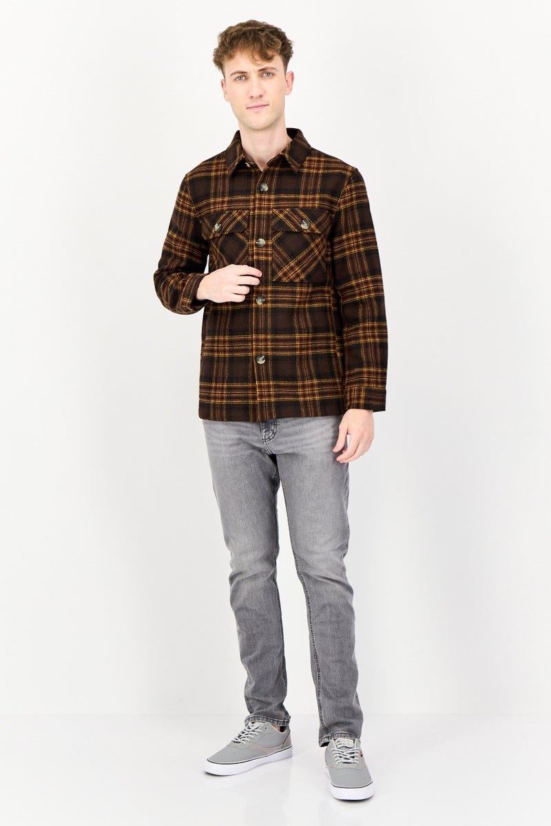 ESPRIT Men Plaid jacket Shirt, Brown - Image 4