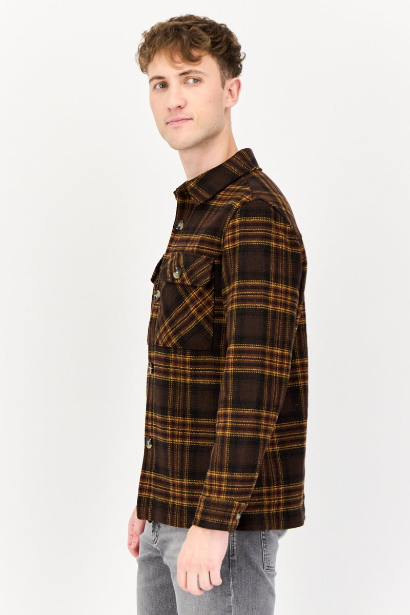 ESPRIT Men Plaid jacket Shirt, Brown - Image 2