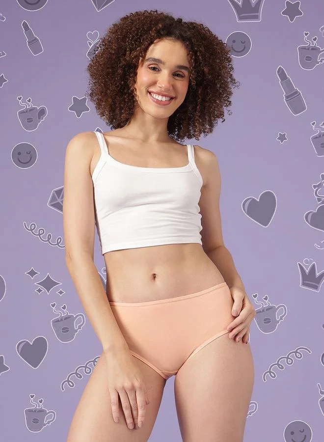 Clovia Pack of 3 - Mid Waist Hipsters - Cotton