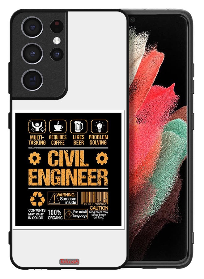 Tolwak Samsung Galaxy S21 Ultra 5G Protective Case Cover Civil Engineer Sticker - Image 2