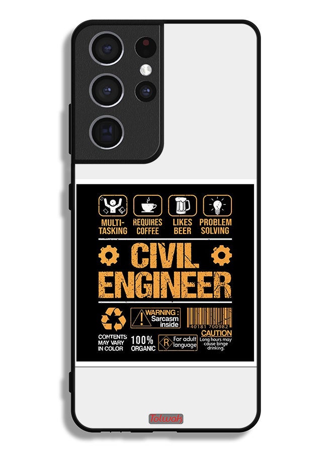 Tolwak Samsung Galaxy S21 Ultra 5G Protective Case Cover Civil Engineer Sticker - Image 3