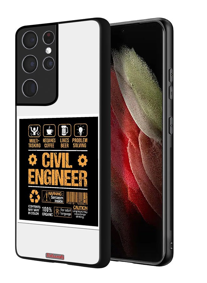 Tolwak Samsung Galaxy S21 Ultra 5G Protective Case Cover Civil Engineer Sticker - Image 1