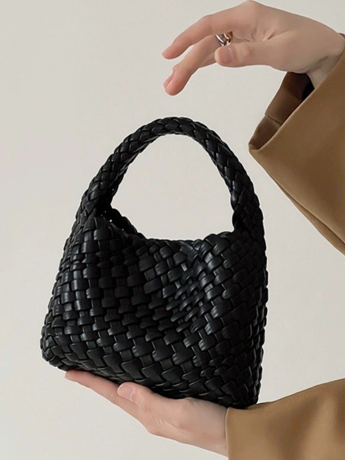 Woven Vegetable Basket Fashion Bag Portable Shoulder Crossbody Bucket Women'S Bag - Image 4