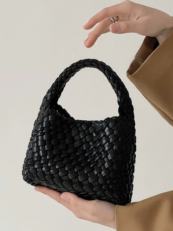 Woven Vegetable Basket Fashion Bag Portable Shoulder Crossbody Bucket Women'S Bag - Image 2