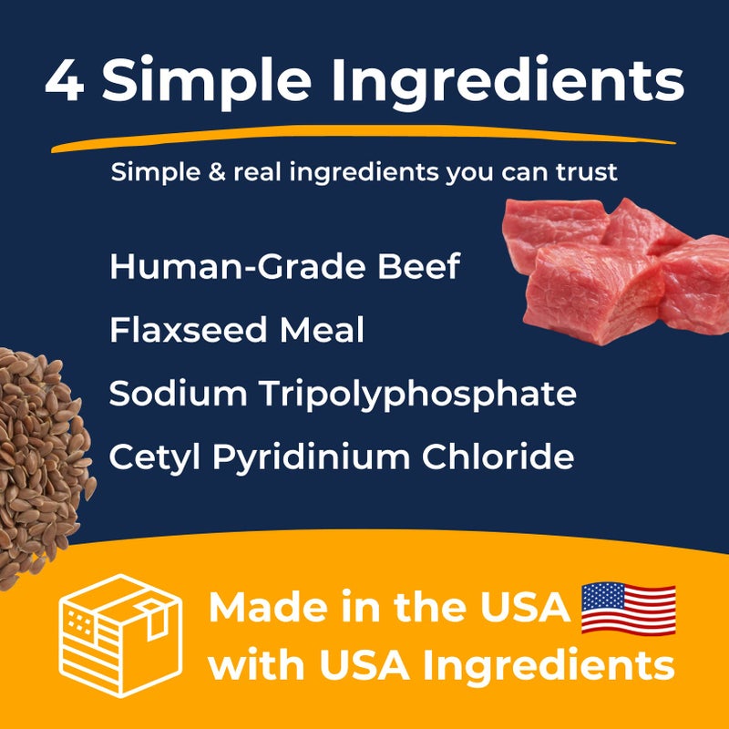 Tartar Shield Dental Sprinkles | Dog & Cat Food Topper Additive | Fights Tartar Plaque & Bad Breath Cleans Teeth & Gums | Pet Oral Health Support | USA Made | Low Calorie Human-Grade Beef - Image 5