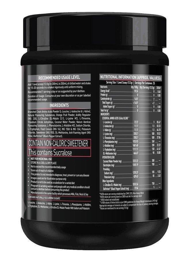 مسل بلايز مسحوق MuscleBlaze EAA 8000 (عصير ليمون وتوت، 340 غ، 25 حصة) | مزيج أحماض أمينية أساسية 8000 ملغ، مزيج ترطيب 1000 ملغ | 750 ملغ إل-سيترولين - Image 3