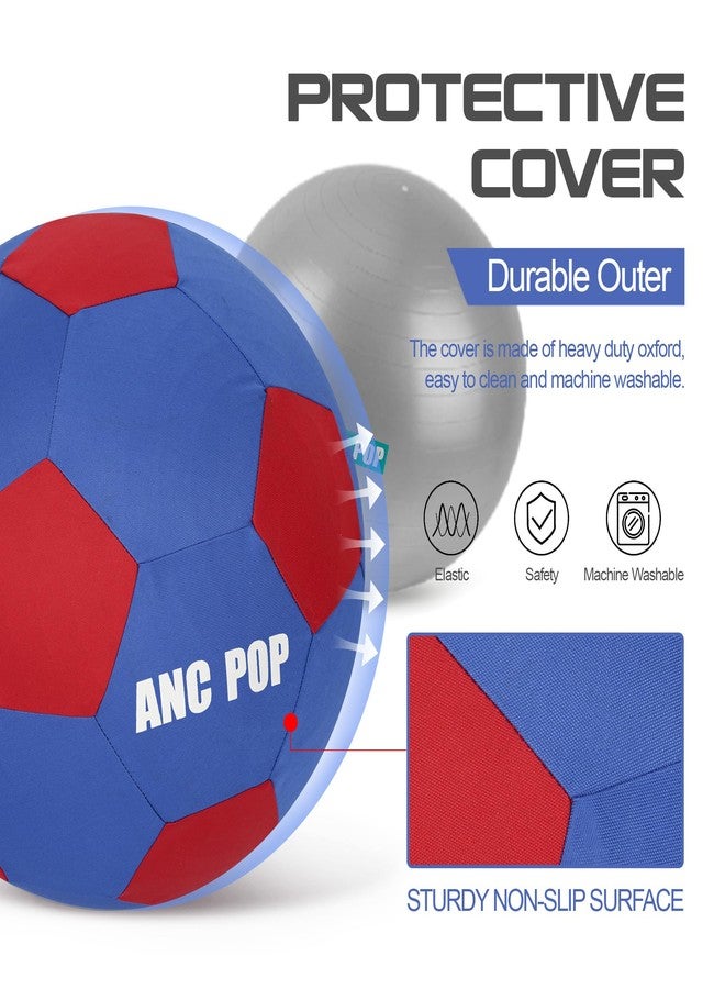 كرة رعي ANC POP للكلاب والخيول - كرة مقاس 20 بوصة مع مضخة يدوية - أزرق وأحمر - Image 3