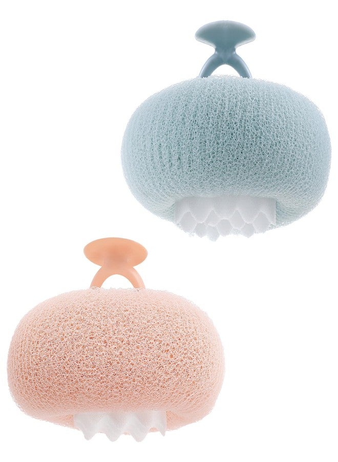 YBEATY 2 PCS Soft Sunflower Suction Cup Bath Ball Bath Body Brush Exfoliating Mesh Sponge Cleaning Scrubber Sponge with Finger Rings Shower Loofah Sponges for Women Men Scrub The Body Accessories - Image 1