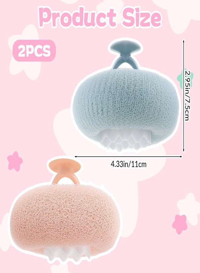 YBEATY 2 PCS Soft Sunflower Suction Cup Bath Ball Bath Body Brush Exfoliating Mesh Sponge Cleaning Scrubber Sponge with Finger Rings Shower Loofah Sponges for Women Men Scrub The Body Accessories - Image 2