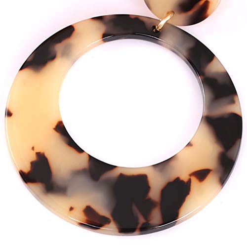 YAHPERN Acrylic Earrings For Women Statement Geometric Earrings Resin Acetate Drop Dangle Earrings Mottled Hoop Earrings Fashion Jewelry (Leopard) - Image 5