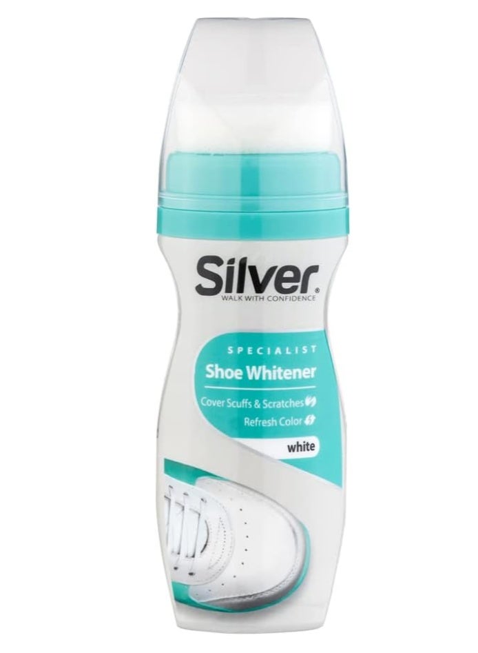 Silver Shoe Whitener for Leather, Vinyl, Nylon, Canvas & More - White Polish with Sponge Applicator - 75mL - Image 5