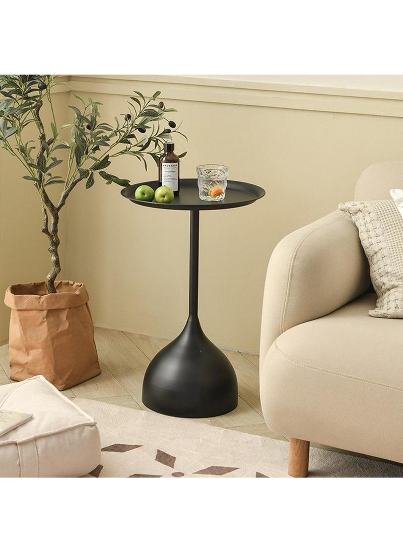 Y&D - Small Side Table, Metal Side Table Set of 2, Round Side Table with Screw Connections, Small End Tables for Narrow Areas, Small Tables for Living Rooms, Bedrooms, Cafeterias and Outdoors - Image 1